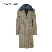 샤트렌 샤트렌 밍크 카라 클렌 체크 코트_HC0WCT302