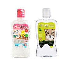 [해피유니몰] (1+1) 가글하는 습관# 충치예방 저자극 가그린 어린이용380ml, 딸기향+청포도향