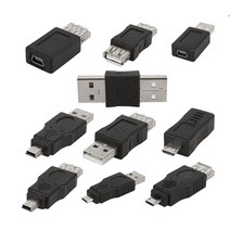 QDY 여성 마이크로 USB에 10 PC OTG 5pin 소형 변경자 접합기 변환기 USB 남성, 검은