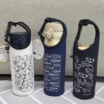 네오플랜소재 클립형 손잡이 보온보냉 텀블러파우치 보틀파우치 물병주머니, 네이비, 1개