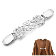 재봉 새겨진 꽃 카디건 클립 걸쇠 핀 스웨터 숄 키퍼 칼라 오리 입 홀더 버튼 가터 액세서리, 09 10cm x3.5cm