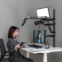 코레컴 TubePole 01 유튜브 1인 개인 방송 장비 올인원 마이크 카메라 방송 조명 거치대 모니터 암 마이크증정, 상세페이지 참조