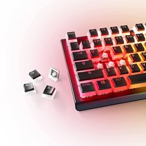 스틸시리즈 SteelSeries PRISM캡S 더블 샷 푸딩 스타일 키캡 내구성 있는 PBT 열가소성 플라스틱 다양한 기계식 키보드와 호환 블랙, PRISMCAPS, White