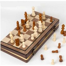 원목 체스 보드 게임 자석 취미 세트 장난감 교구, 원목 체스 비자성 39x39cm