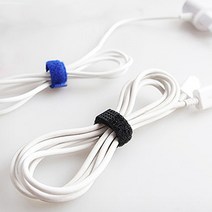 재사용 무지 케이블 정리 타이 찍찍이 4P 인터넷 선 코드 충전기 다회용 전기줄 콘센트 거실 책상 전기선 고정 핸드폰줄 랜선 사무실 티비 전선 테이프 찍찍이