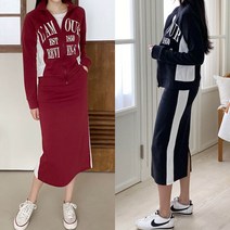 [제이티어패럴] PS 라모르 여성상하세트 44~77사이즈 후드집업+H라인스커트