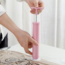 PKFARM 1+1 흡입 진공압축기 펌프 다용도 옷 이불 휴대 여행용, 핑크