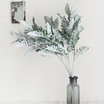 눈내린 고급 은회색 초록 나무가지 조화 실내 조경 테라스꾸미기 촬영소품 오피스텔 카페 원룸, 상세페이지 참조