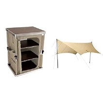 야외 캠핑 접이식 수납장 차박 정리대 휴대용 캠핑선반, 탄, 테이블 + 헥사타프