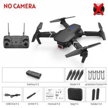 E88 프로 2022 신제품 드론 와이파이 FPV 와이드 앵글 4K 카메라 접이식 쿼드콥터 선물 완구 미니, Black without camera