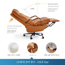 리클라이너 의자 편한 사무실 의자 컴퓨터 책상 침대형 사무용 등받이 사장실 서재 공부, 고정 팔걸이, B