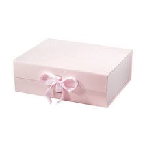 단단한 자석 닫힘 리본 장식 선물 포장 박스, 핑크