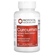 Protocol for Life Balance Curcumin Turmeric Root Extract 665 mg 60 Veg Capsules, 기본