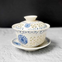 청화백자 투각 태양화 개완 개합잔 찻잔 다기잔 140ml b0325, b 본상품선택, 단품