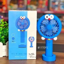 Xinggao미니 만화 USB 충전 데스크톱 휴대용 벨트 조명 무음 선풍기 짤랑짤랑 고양이 파란색 USB 충전 + 현채등, 대량으로 값을 부르다, 도라에몽 블루 USB 충전+현채등