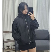 에이나인 바스락 카라 바람막이 점퍼 허리 스트링