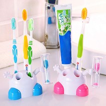 모래시계 칫솔꽂이 욕실 양치 칫솔 거치대 세트_20220759EA, 쿠팡 2-모래칫솔꽂이-블루