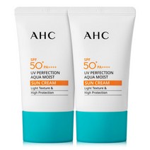 AHC 모이스트 선크림 UV 자외선 차단제 썬크림 SPF50+/PA++++ 50ml 2개, 모이스트 선크림 UV 자외선 차단