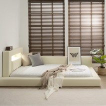 버드 저상형침대 가드 LED형 슈퍼싱글(SS) 본넬매트포함, 크림