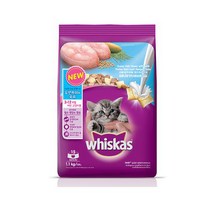 위스카스 주니어 1세이하 오션피쉬와 우유 1.1kg 고양이사료, 생선, 4개