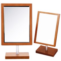 한국산 헤닝스 우드 사각 탁상거울(중) 메이크업 코스메틱 뷰티 스탠드 화장거울 인테리어거울 Korea Cosmetic Mirror