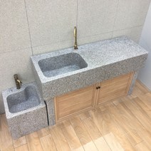 돌 세면대 욕실 리모델링 하부장 세트 탑볼 야외 대리석 안뜰 싱크 화강암 세탁 풀 빌라, [23] 메인 그림 수도꼭지 액세서리