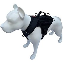 강아지쿨조끼 전술 개 하네스 군용 훈련 몰리 조끼 패딩 핸들 하네스, m(가슴-24.4-31 목-15.5-21), 검은색