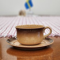 (엔틱빈티지) 스웨덴 호가나스 Hoganas 세라믹 도자기 찻잔 유럽 커피잔 세트, 1개