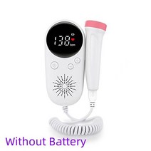 태아심음측정기 Zeyasen태아 심장 박동 모니터 백라이트 LCD 핑크 25Mhz 프로브, 1.Without Battery, 1개