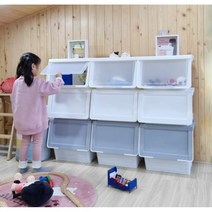 2P/SET 슬라이딩 리빙박스 장난감 플라스틱 대용량 수납장 서랍장 정리, 그레이, 특대형 4P