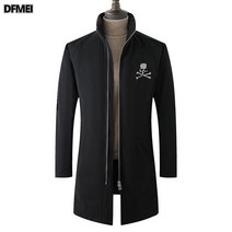 DFMEI 겨울 힙합 스컬 남 롱 코트 기모에 도톰한 빅사이즈 패딩