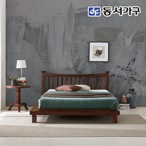 동서가구 네오 루더 장미원목 고품격 킹 침대프레임, 브라운