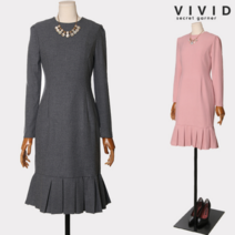 VIVID SG VIVID 심플라인 밑단주름 원피스