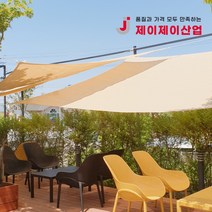 제이제이 유로피안 삼각 사각 선쉐이드 차광막 차양막 차광망 그늘막, 유로피안 삼각5x5x5m 샌드베이지