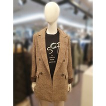 보니알렉스 여성 글렌체크 하프기장 램스울자켓 BDJD4090