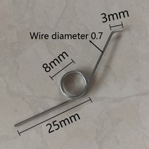 토션스프링 쓰레기통 조정 가능한 코일 스테인레스 스틸 비틀림 스프링, 0.7mm, 8mm, 25mm, 25mm