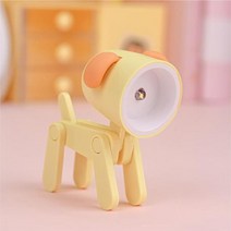 led 야간 조명 미니 접이식 책상 램프 귀여운 애완 동물 조명 개 사슴 공룡 꽃 휴대용 야간 조명 학생 거실 장식, d03 개 노란색