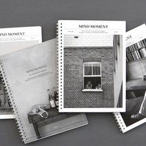 마음사진 스프링 노트 모눈 B5 그리드 고급 필기 공책 일상 품경 사진 감성 디자인 대학생 직장인 학용품, 자전거