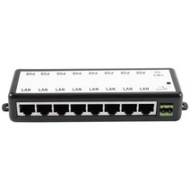 8 포트 PoE 인젝터 PoE 스플리터 CCTV 네트워크 PoE 카메라 전원 위로 ​​이더넷 IEEE802.3af, 검정, 하나
