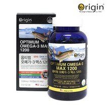 오리진 옵티멈오메가-3맥스1200 180캡슐 6개월분대용량 기억력 혈중중성지질 혈행개선 불포화지방산보충 미국직수입, 180정, 1개