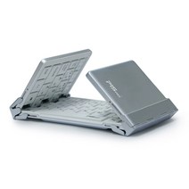 휴대용 무선 블루투스 키보드 폴더 3단 접이식, 실버