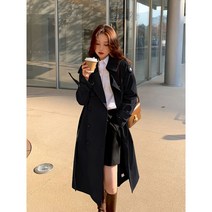 여자봄코트 루즈핏트렌치코트 롱트렌치코트 더블