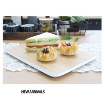 두꺼운 나무 도마 플레이팅 우드 고급 플레이트 이유식 캠핑 휴대용