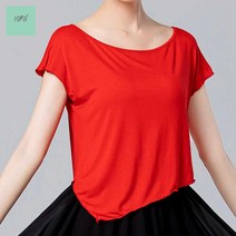 댄스복 셔츠 벨리 여성 연습 댄스웨어 의류