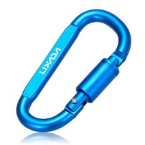 Lixada 1/9 PCS Survival D-ring Locking Carabiner Clip Set Screw Lock Hanging Hook Buckle Karabin, PC 블루