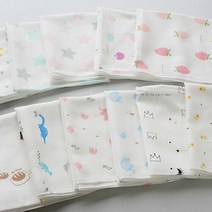 [무루] [내맘대로세트]순면 나염 가제손수건 5장, 종류:공룡카