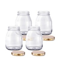 미르코리아 유리 잼병 캔디 250 골드캡, 250ml, 4개입