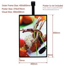 LED 메뉴판 광고판 슬림 스냅 프레임 led 라이트 박스 케이크 숍 광고 메뉴 보드, 40X60cm 사이즈 black