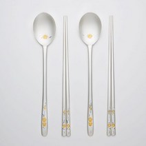 한국도자기리빙 매화 조각 금부 예단 은수저()금부 조각매화 은수저, 1벌(남성)