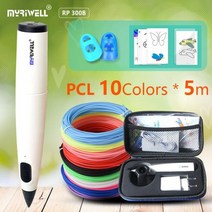 Myriwell 3D 펜 PR 300B 저온 버전 3D 펜 PCL 필라멘트의 30 비 반복 색상 1.75mm 크리스마스 생일 선물, PEN with bag and PCL, CN
